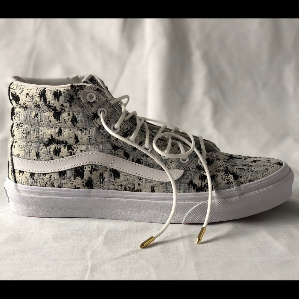Vans SK8-Hi Slim Italian Weave/Abstract True White Shoes - Picture 2 of 7